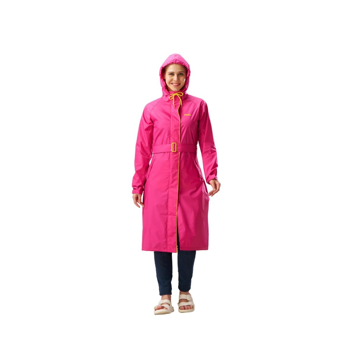 ZEEL Ladies High Neck Raincoat | Waterproof Long Raincoat with Belt, Zeel Diva_ZKL01_Parent