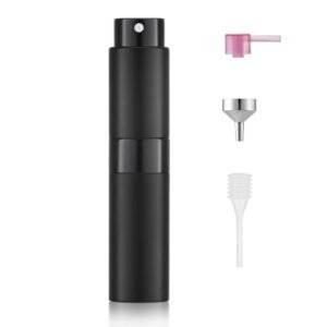 Toureal 10 ml Empty Refillable Bag Spray, Perfume Atomizer, Refill Spray Bottle, Travel Sprayer (Black)