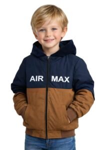 Krystle Kids Winter Hooded Jacket for Boys | Full Sleeve Warm Padded Jacket | Soft Inner Lining | Front Zip Closure | Blue (Multisize)