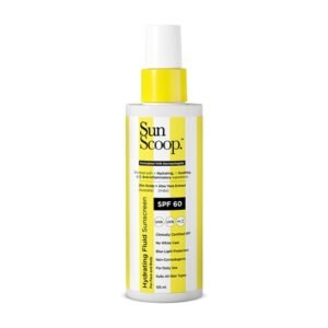 Hydrating Fluid Sunscreen for Face and Body SPF 60 PA++++ Broad Spectrum| In-Vivo Tested| Cooling Sensation| For Face & Body| Absorbs Quickly| No White Cast| For All Skin Types (125ml)