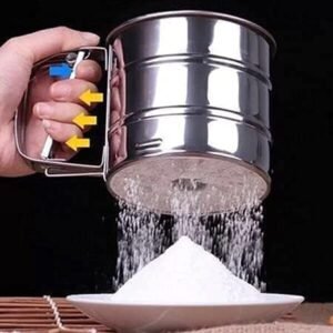 Anmarko Flour Sifter/Atta Chhani Hand Press Design Stainless Steel Flour Sifter Corrosion Resistant Large Capacity Flour Sieve Cup for Sugar Flour and Coffee Powder – Atta Chalni