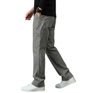 Cargo for Men | Cotton Cargo Pant | Lower for man | Elastic Drawstring Waist Straight Fit Bottoms | Comfortable Breathable Cargos for Casual, Office Wear