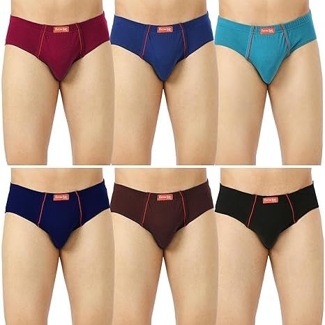 VIP Frenchie Plus Mens Cotton Brief (Pack of 6) Color May Vary