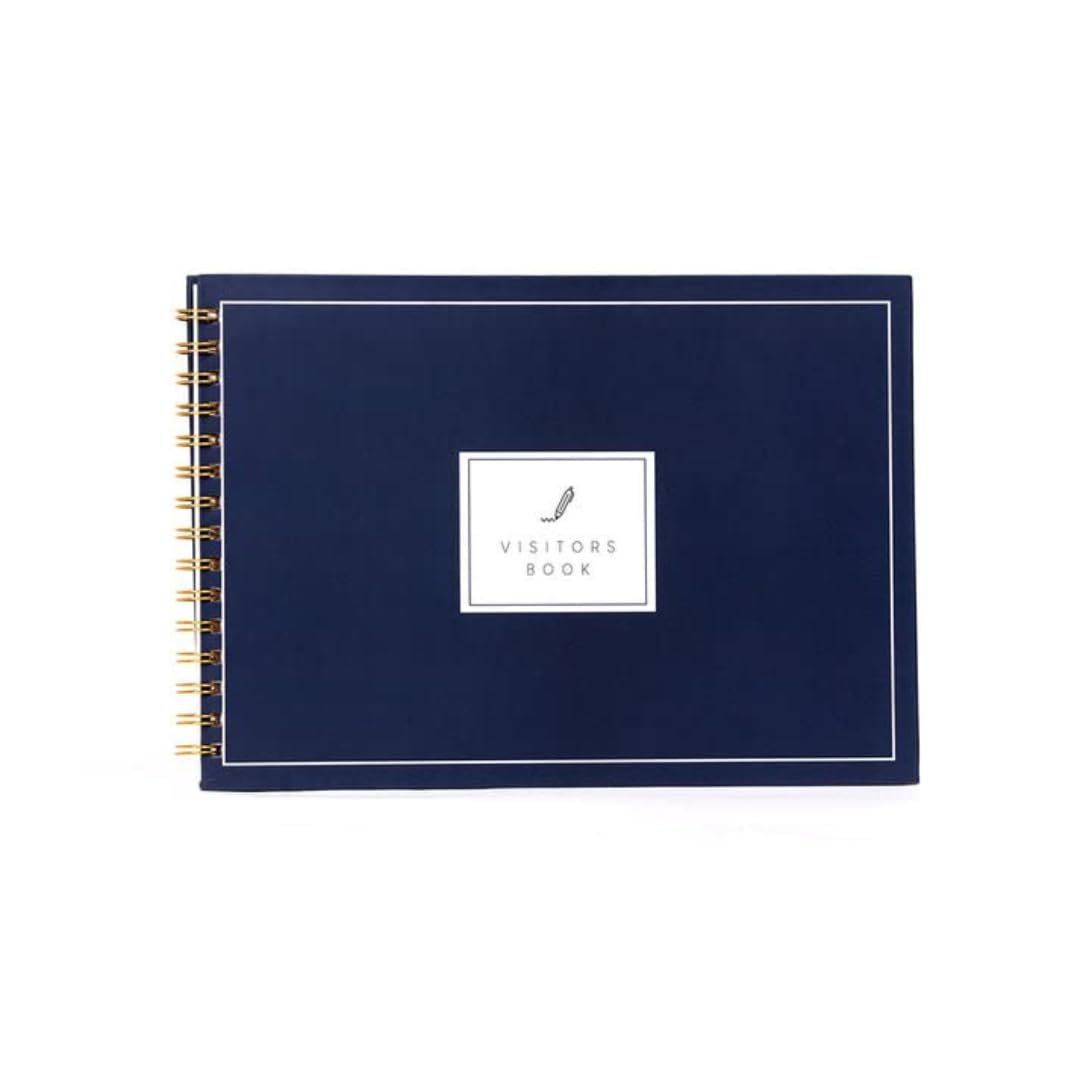 Visitor Book – 8 x 12 Inches | Wiro Bound Guest Register for Hotels, Offices, Exhibitions, Boutiques & Business Use | Medium Size Visitor Log Book for Reception & Front Desk