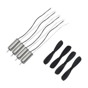 (4 Drone Motors + 4 Drone Propellers) DC 3.7V 716 7X16Mm Micro Coreless Motor With High-Speed Mini Drones Propeller