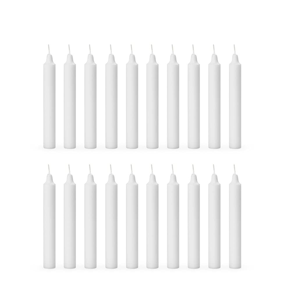 Aura Decor Unscented Pure Wax Stick Candle Pack of 20 (White)