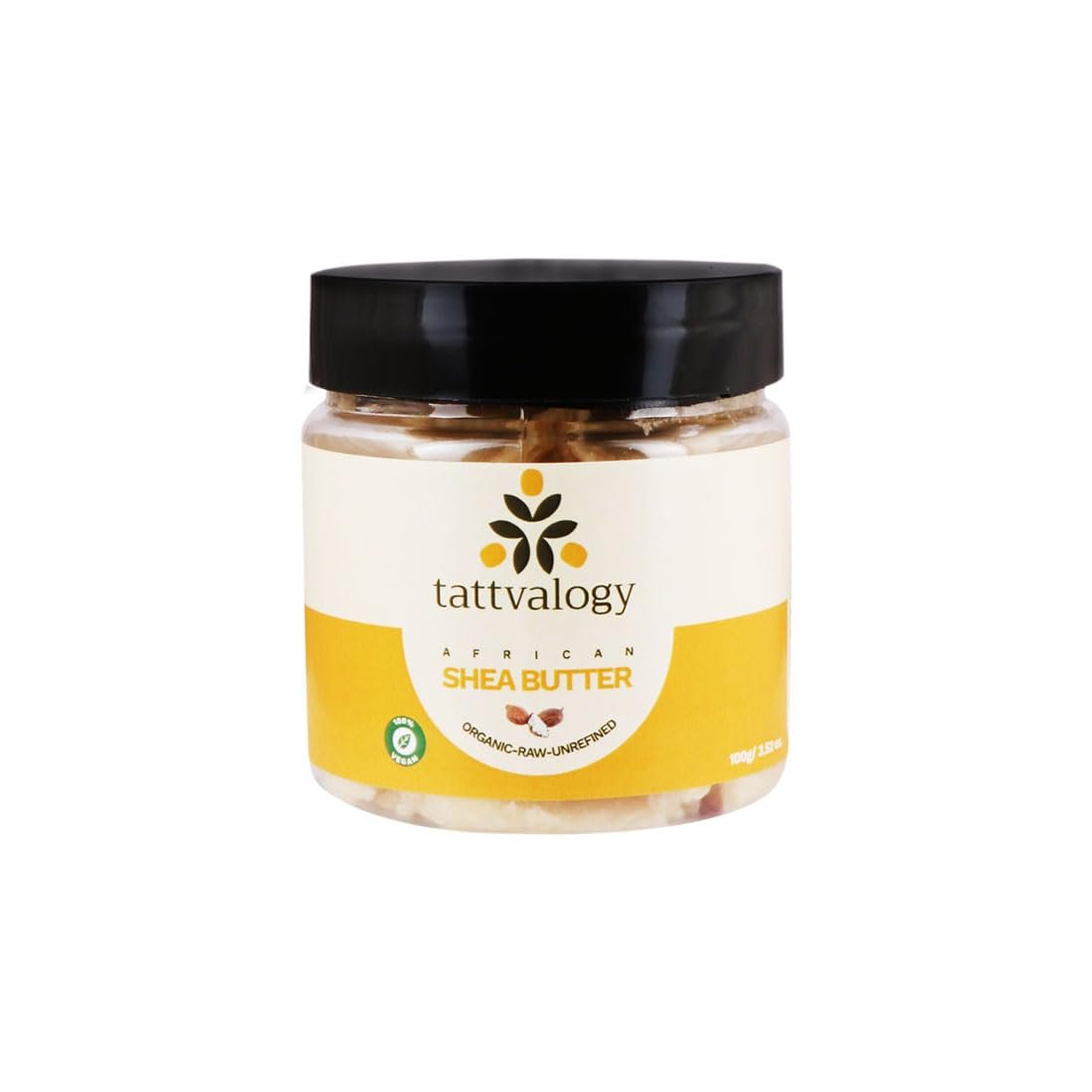 Tattvalogy African Shea Butter (100g) |Unrefined & Organic Shea Butter | use as Face Moisturizer & Lip Cream | For Women & Men