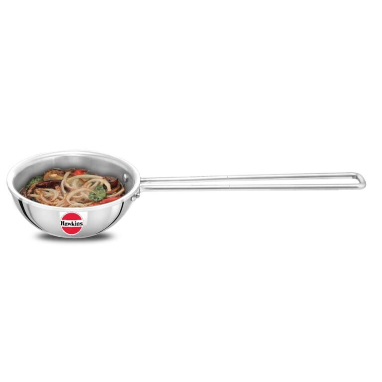 Hawkins 1.5 Cup Tadka Pan, 360 ml Triply Stainless Steel Pan, Silver (STP15)