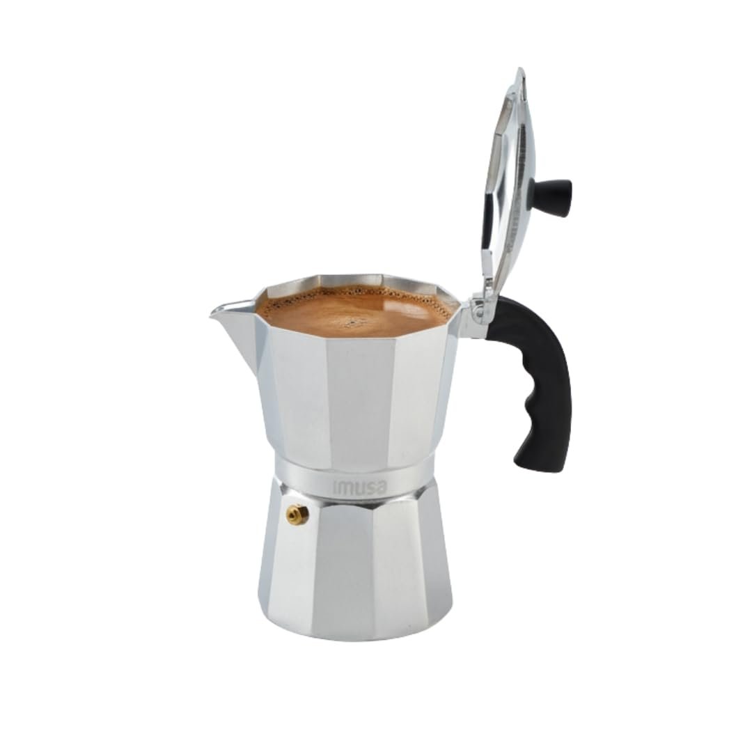 IMUSA, B120-43V, Aluminum Espresso Stovetop Coffeemaker 6-cup, Silver