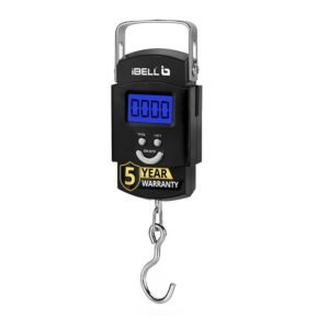 iBELL Portable Luggage Weighing Scale, 5 Year Warranty, 50 KG, Stainless Steel Hook, Digital Display & Tare Function (LS050M)