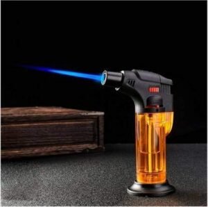 Alkey Stylish Butane Lighter Sharp Small Jet Flame Refillable Cigarette Lighter Variation (Jet Flame Torch Barbeque) Multicolour-Plastic