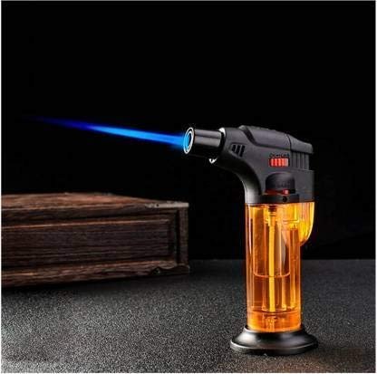 Alkey Stylish Butane Lighter Sharp Small Jet Flame Refillable Cigarette Lighter Variation (Jet Flame Torch Barbeque) Multicolour-Plastic
