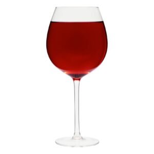 Clear XL Wine Glass – 34oz Drinkware 1 Bottle Wine Glass, Holds Full Bottle of 750ml Wine, Oversized Giant Drinking Glass, Birthday, Holiday Gag Gifts, 10 Inches Tall