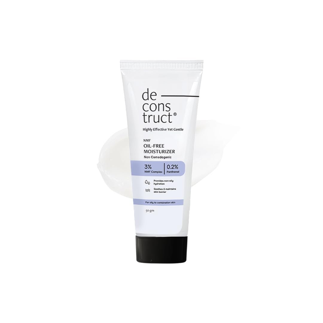 Deconstruct Oil-Free Moisturizer | Non Sticky, Lightweight, Non-Comedogenic & Fast-Absorbing | Tested for 72H Hydration | For Oily, Acne-Prone & Sensitive Skin (50gm (Pack of 1))
