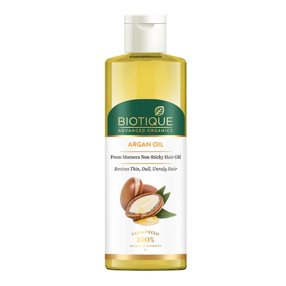 Biotique Argan Oil Hair Mask from Morocco | Enriched with Moroccan Argan Oil | Ideal for Frizz-Free, Stronger & Healthier Hair | Improves Hair Smoothness, Strength & Natural Shine | 175g
