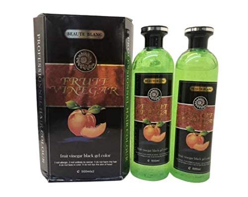 Fruit Vinegar Gel Hair Color Natural Hair Color Dye for Black Hair Dye (500ml x 2) – Black
