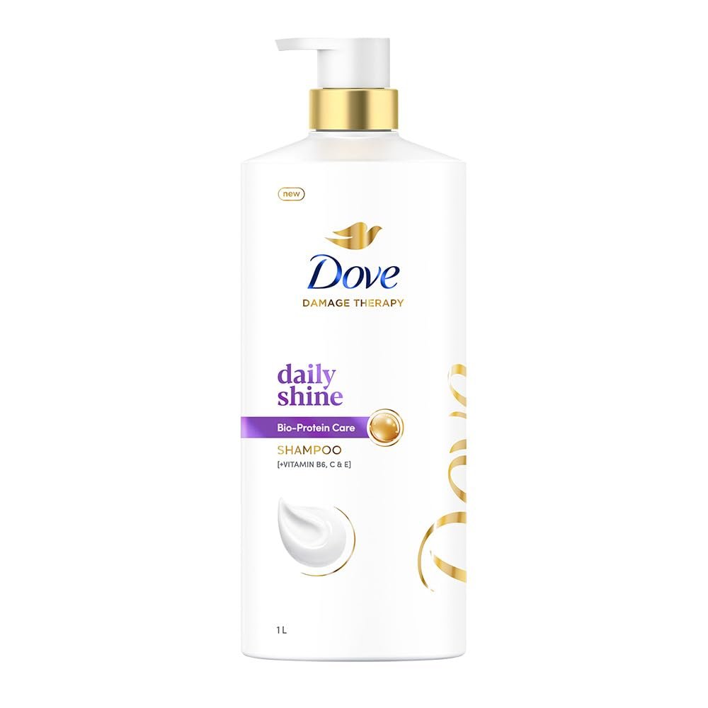 Dove Daily Shine Shampoo 1 L|| For Damaged or Frizzy Hair|| Makes Hair Soft|| Shiny And Smooth – Mild Daily Shampoo for Men & Women