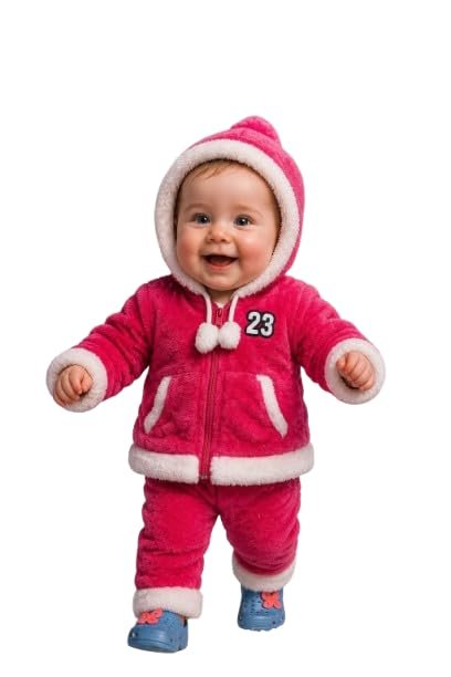 Baby Boys & Girls Hooded Sweater | Stylish Zipper Design | Soft Acrylic Wool Winter Wear
