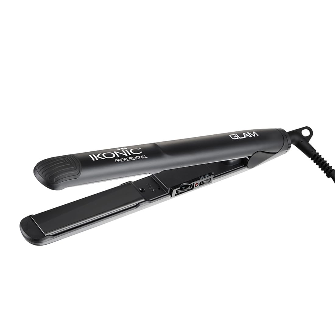 Ikonic Professional Glam Hair Straightener| Tourmaline Ceramic Floating Plates,Auto Heat Control Up To 230°C,Fast Heat-Up,For Straighten,Curl&Wave,Salon Hair Styling,Lightweight,Travel-Friendly,Black