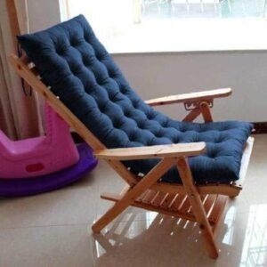 Mom’s Moon Super Comfy Long Rocking Chair Cushion/Bench Back Seat Pad Cotton Handmade Quilts (Dark Blue -18 x 50 Inch)
