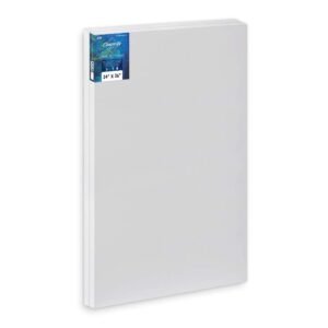 Medium Grain Artist Stretched Canvas 24″ x 36″ | Primed Cotton | Suitable for Acrylic, Oil & Alkyd Paints – for Painting, Sketching & Drawing | Pack of 2