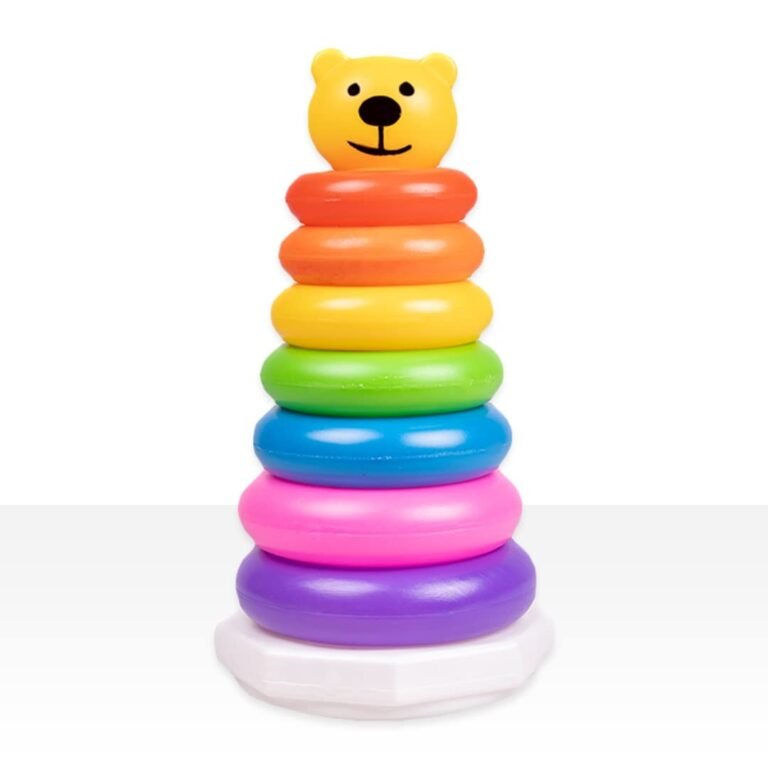 Stack Colouring Teddy Rings – 7 Rings (Multi)