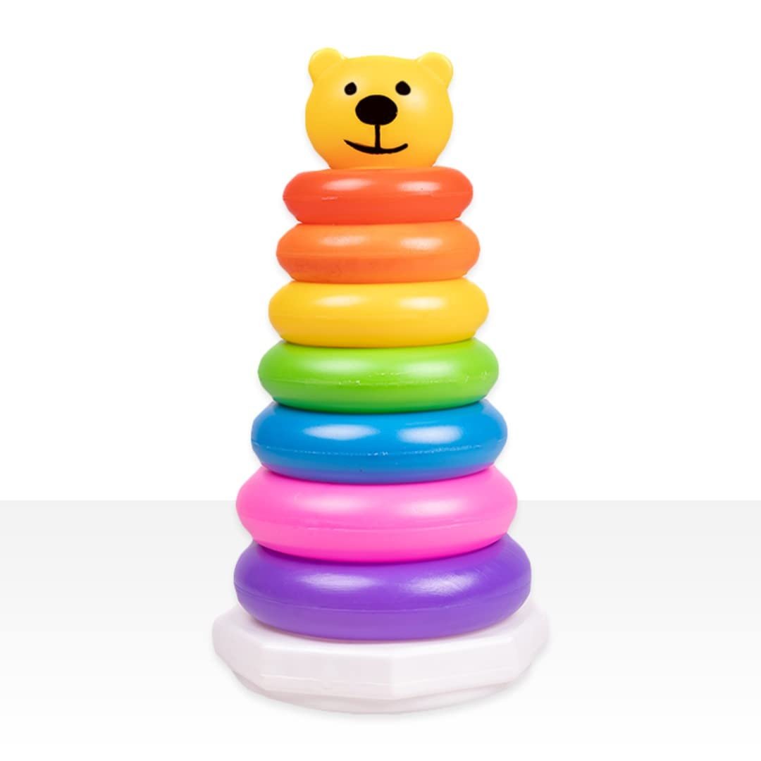 Stack Colouring Teddy Rings – 7 Rings (Multi)