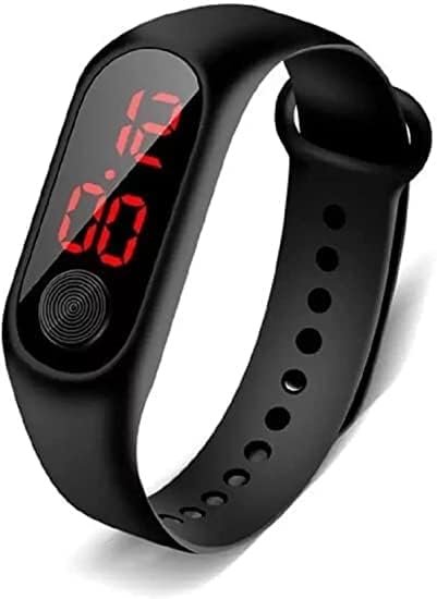 Flysmart M2 Digital Watch Band for Kids – Black | Stylish and Functional Polyester Wristband with High-Resolution Display | Comfortable, Secure, and Durable Smart Band for Boys and Girls