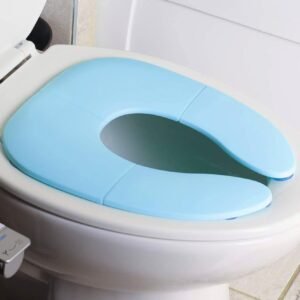 INOVERA Portable Folding Baby Toilet Seat – Kids Potty Training Seats for 0.5 to 5 years Child Toddler – Fits All Western Toilets – Non-Slip Suction Cups – Includes Free Travel Bag (Sky Blue)