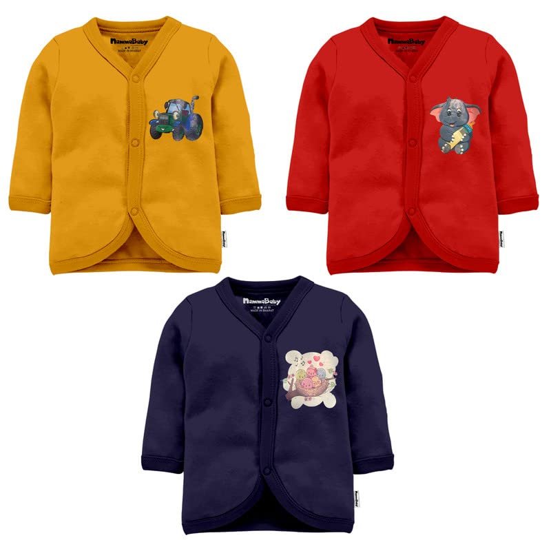 Tinchuk Baby Boy’s & Baby Girl’s Printed T-Shirt/Jhabla/Nightsuits with Assorted Prints- Multi-Pack
