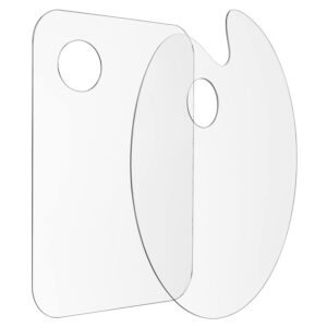 Tamaki 2 Pack Acrylic Paint Palette with Thumb Hole, 11.8 x 7.9 Inch