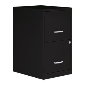 Lorell 14341 18 Deep 2-Drawer File Cabinet, Black