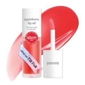 NOONI Appleberry Lip Oil 0.12 Ounces, Healing ointment, Lip treatment, Tinted lip oil, Lip care, Essential.