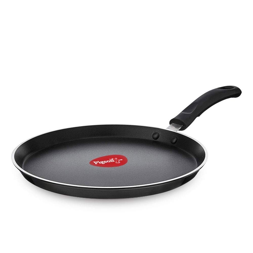 Pigeon Special Non Induction Base Aluminium Non Stick Flat Tawa, 270mm, Cookware with 3mm Width, Black
