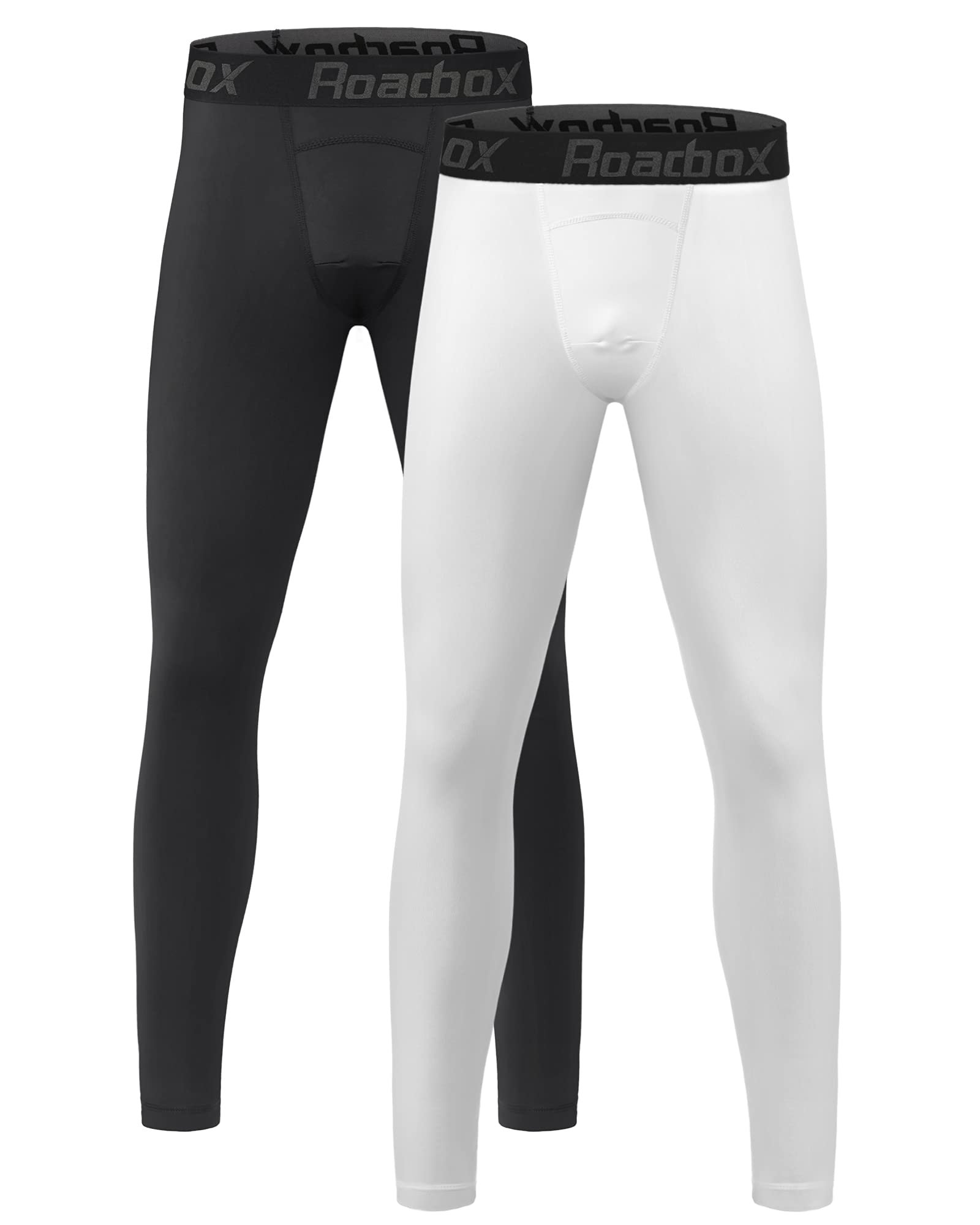 Roadbox 3/4 Boys’ Compression Pants – Youth Kids Running Leggings Sports Tights for Football Basketball Baseball