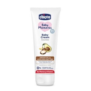 Chicco Baby Moments Baby Cream for Babies with Argan Oil & Avocado Butter, 200g| Natural Ingredients for Hydrated Skin | Dermatologically Tested | Phenoxyethanol, Parabens & Lauryl sulphates free