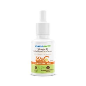 Mamaearth Vitamin C Daily Glow Face Serum for Men & Women – Vitamin C Serum for Glowing Skin, Oily Skin & Dark Spots, With 50x Vitamin C -10ml