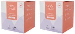 Nua Overnight Period Panties for Women | 360 degree coverage | For Heavy Flow | Unscented | 5 Disposable Period Panties | Extra Large | Upto 0% Leakage (Pack of 2)
