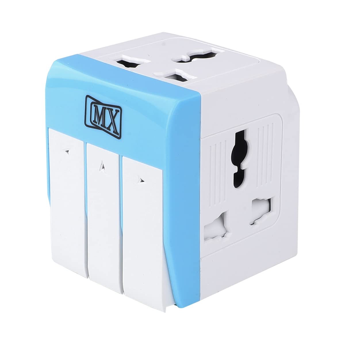 MX 3 Pin Multi Plug Adapter with Universal Sockets | 3-Way Extension Socket 5A 250V with Individual Power Switches, LED Indicators & Safety Shutters | Home, Office & Travel Use