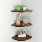 Dime Store Engineered Wood 3-Tier Floating Rack Shelf for Living Room Corner Shelf Decorative Rack Shelf Organizer | Storage Shelf for Living Room & Bedroom Display Rack for Storage (Brown)