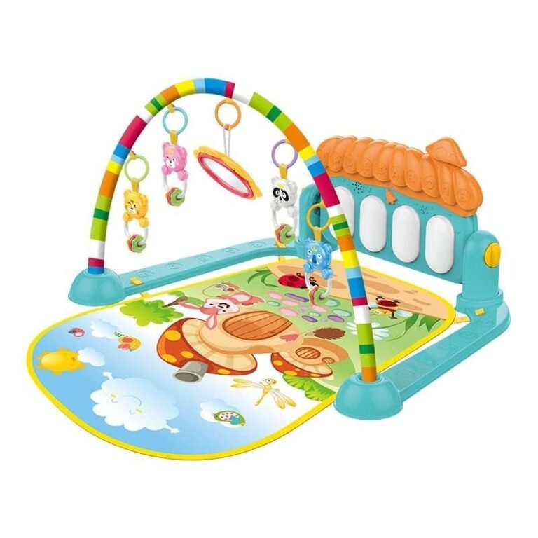 Prime Deals Kick and Play Musical Keyboard Piano Baby Gym and Fitness Rack with Hanging Rattles, Lights & Mat – Gift for Boys & Girls