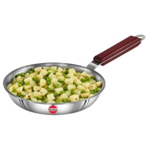Hawkins 20 cm Frying Pan, Triply Stainless Steel Fry Pan, Induction Fry Pan, Small Frying Pan, Silver (SSF20)