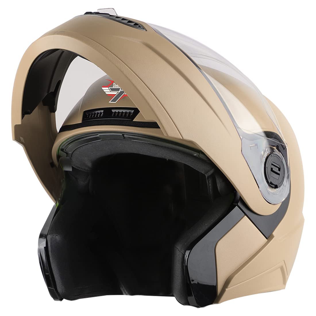 Steelbird SBA-7 7Wings ISI Certified Flip-Up Helmet for Men and Women with Skull Cup