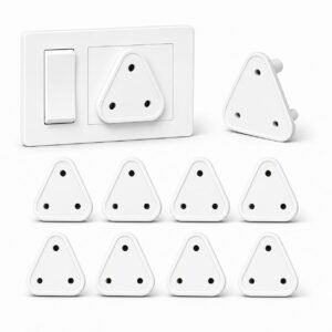 DALUCI Baby Proofing Socket Plug Covers 10 Pcs – Baby Safety Child Proof Electric Socket Protector for Switch Board, Dummy Plug Cover Guards for Kids Safety (Pack of 10, White)