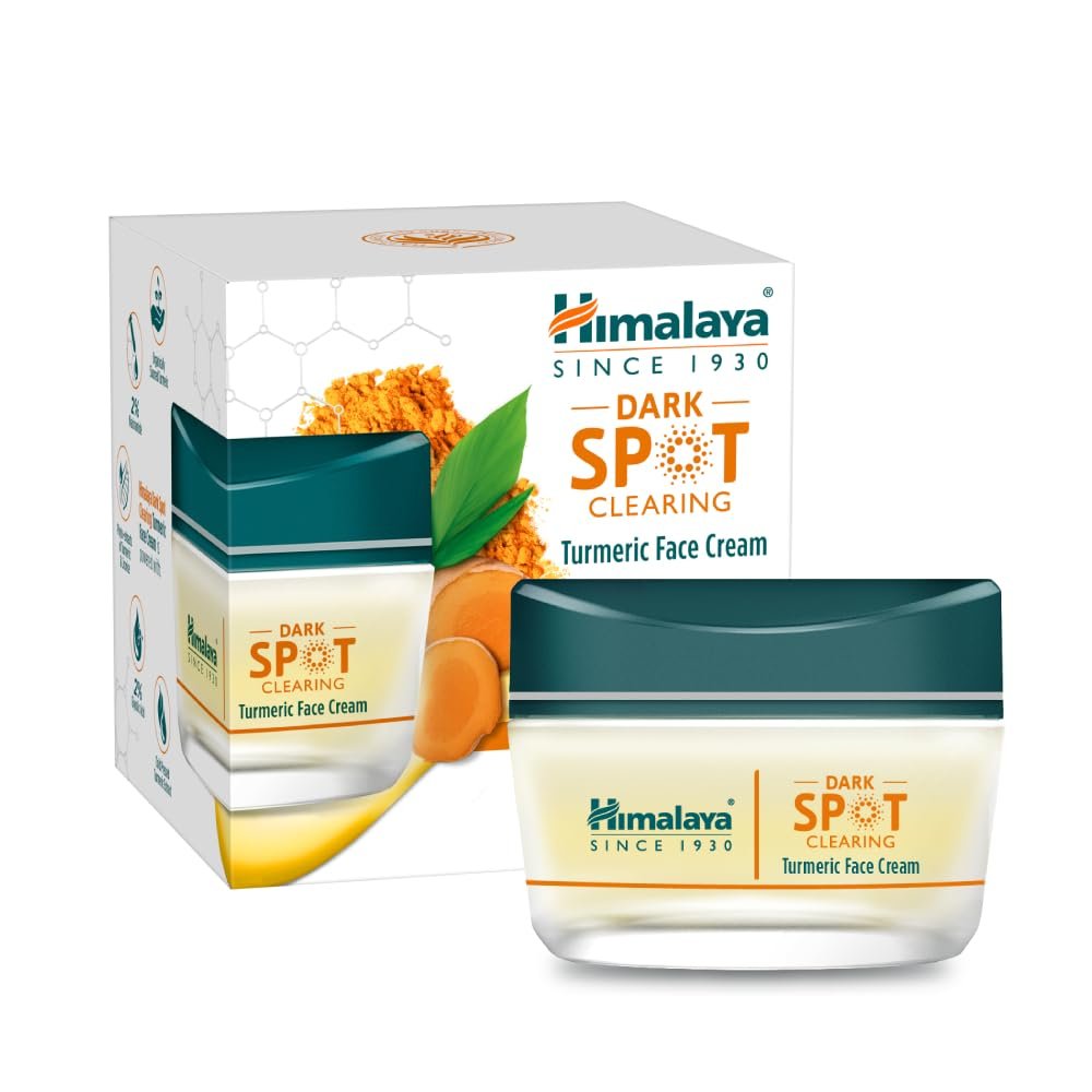 Himalaya Dark Spot Clearing Turmeric Face Cream | 2% Niacinamide, 2% Glycolic Acid & Organic Turmeric | Fades Dark Spots in 7 Days with Deep Hydration | Clinically Tested | Non Greasy | 50g