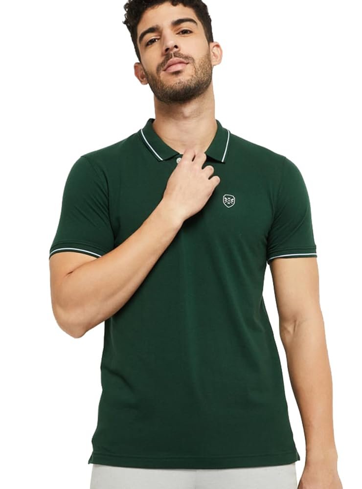Max Men’s Polycotton Half Sleeves Regular Fit Solid Polo T-Shirt
