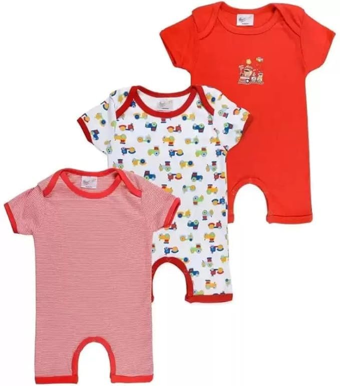 Cotton Rompers Knee length/Sleepsuit/for Baby Boy & Baby Girl Romper Pack of 3