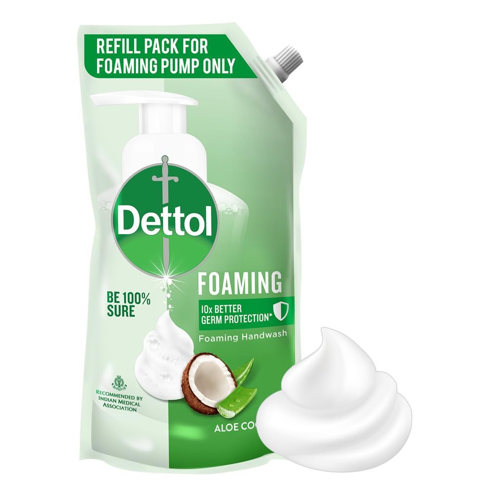 Dettol Foaming Handwash Refill – Aloe Coconut, 700ml | Rich Foam | Moisturizing Hand Wash | Soft on Hands