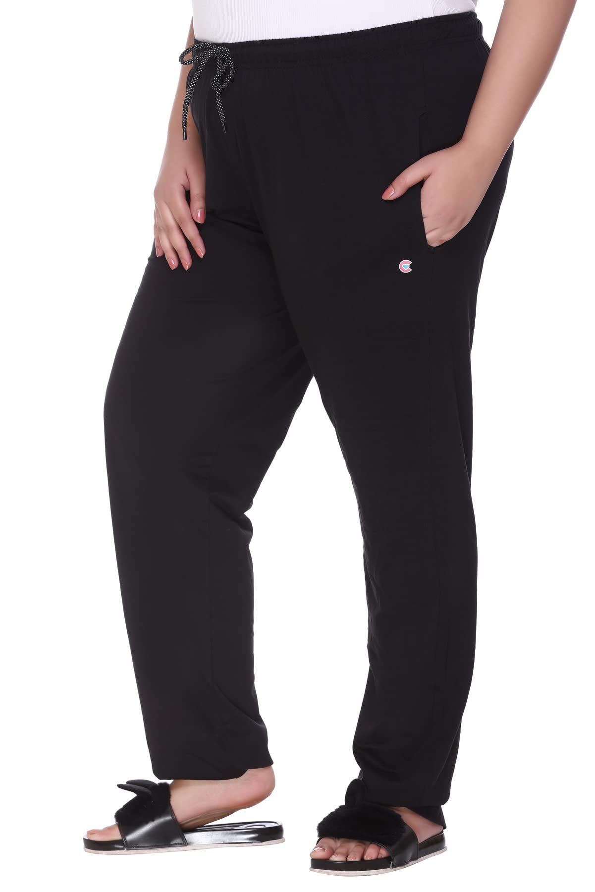 CUPID Women’s Cotton Track Pants Regular Fit Lounge Wear Gym Joggers Sports Trouser Night Pants for Ladies