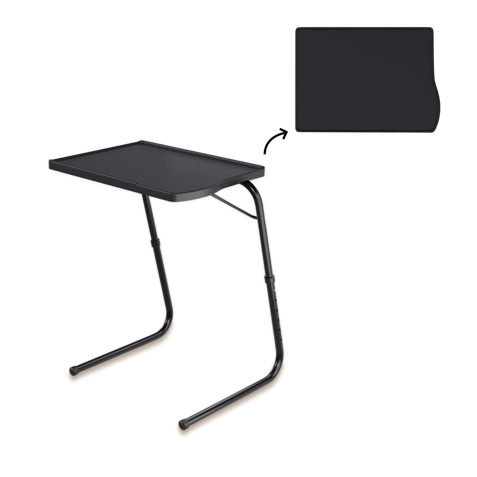 TABLE MAGIC – Multipurpose Height Adjustable Laptop Table Mat Finish, Lap Desk Work from Home & Study Desk Picnic Outdoor Tv Tray (Black, Large, TM Regular)